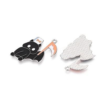 Halloween Theme Alloy Enamel Pendants ENAM-T022-54P-03-1
