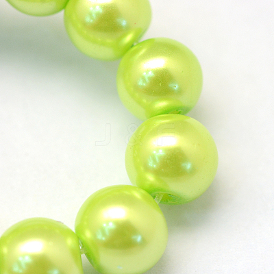 Baking Paint Pearlized Glass Pearl Round Bead Strands X-HY-Q003-6mm-66-1
