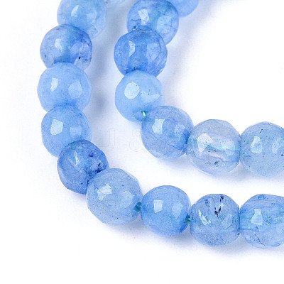 Dyed Natural White Jade Beads Strands G-T139-4mm-60-16-1