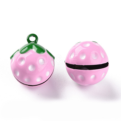Baking Paint Brass Bell Pendants KKB-S002-012A-1