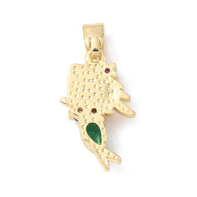 Brass Micro Pave Cubic Zirconia Pendants X-KK-P233-02G-1