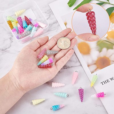 32Pcs Resin Pendants RESI-SC0001-87-1