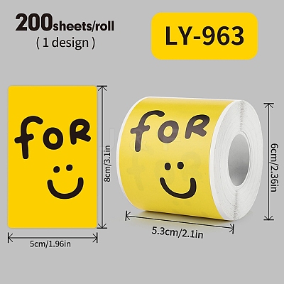 200Pcs Thank You Theme Stickers Roll DIY-M070-01B-1