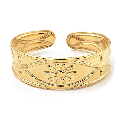 304 Stainless Steel Cuff Bangles BJEW-P302-08G-1
