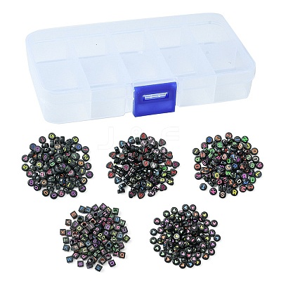 500Pcs 5 Styles Opaque Acrylic Beads MACR-YW0002-44-1