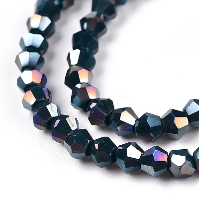 Opaque Solid Color Electroplate Glass Beads Strands LS-EGLA-A039-P2mm-B09-1