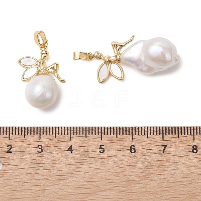 Natural Baroque Keshi Pearl Pendants PALLOY-JF05220-1