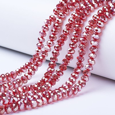 Electroplate Glass Beads Strands EGLA-A034-T4mm-C04-1