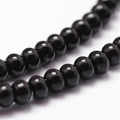 Natural Black Onyx Beads Strands G-P161-19-4x2mm-1