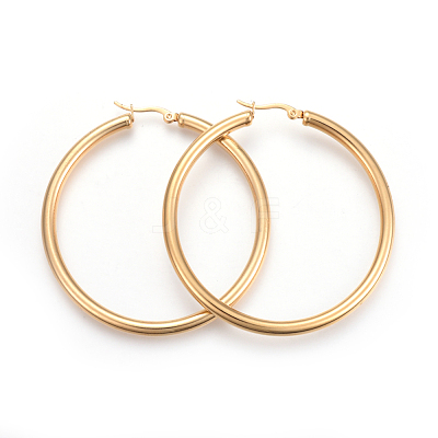 201 Stainless Steel Big Hoop Earrings EJEW-A052-19G-G-1