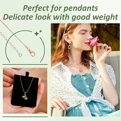 12Pcs 2 Style Brass Round Snake Chain Necklaces Set MAK-NB0001-17-1