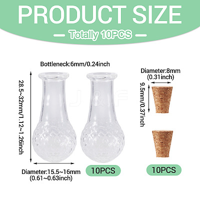 10Pcs Clear Glass Wishing Bottles AJEW-TA0002-85A-1