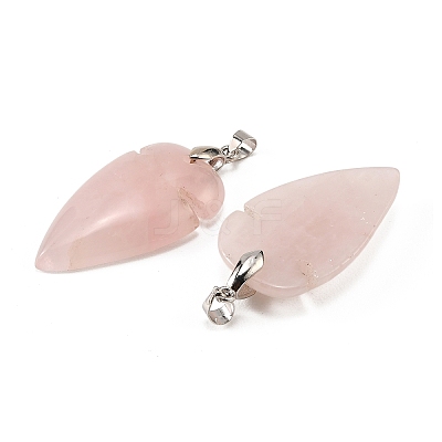Natural Rose Quartz Pendants G-H359-04P-04-1