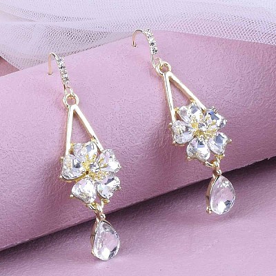 Zinc Alloy Crystal Rhinestone Dangle Earrings FS-WGC114E-01-1
