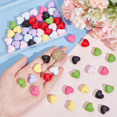 64Pcs 8 Colors Opaque Acrylic Beads SACR-PH0001-51-1