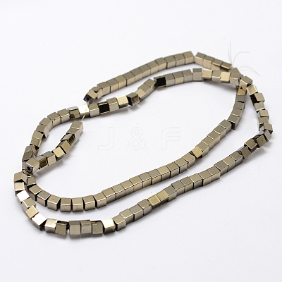 Electroplate Non-magnetic Synthetic Hematite Beads Strands G-J170A-2x2mm-08-1