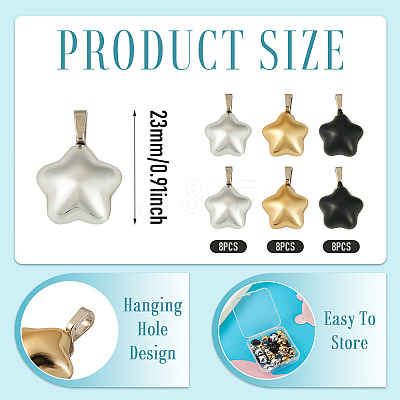 24Pcs 3 Styles Plastic Pendants PALLOY-TAC0282-1