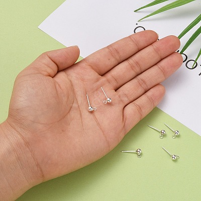 925 Sterling Silver Ear Stud Findings X-STER-N0001-002-1
