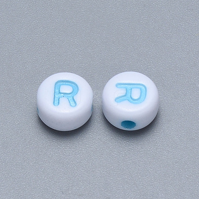 Craft Acrylic Horizontal Hole Letter Beads SACR-S201-11R-1