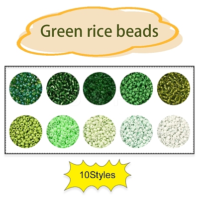 8500Pcs 10 Style Glass Seed Beads SEED-YW0001-80C-1