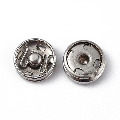 Non-Tarnish 202 Stainless Steel Snap Buttons LS-BUTT-I017-01A-P-1