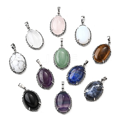 Natural & Synthetic Mixed Stone Pendants G-Q350-02-1