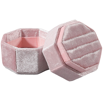 Velvet Cover Plastic Couple Ring Box VBOX-WH20003-001E-1