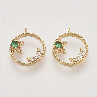 Brass Micro Pave Cubic Zirconia Charms KK-N216-27A-1