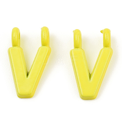 Rack Plating Spray Painted Alloy 2-Loop Link Pendants PALLOY-N176-01V-1