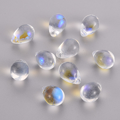 Transparent Spray Painted Glass Beads GLAA-T016-37-B01-1