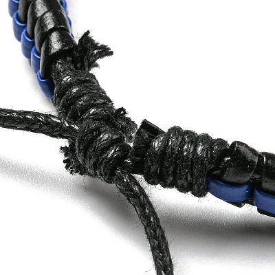 5Pcs 5 Style Adjustable Braided Imitation Leather Cord Bracelet Sets with Waxed Cord for Men BJEW-F458-01-1