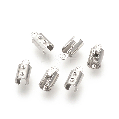 Tarnish Resistant 201 Stainless Steel Cord Ends STAS-S057-38-1