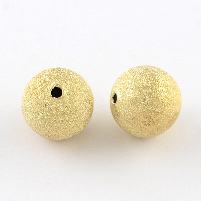 Brass Textured Beads X-KK-R012-6mm-G-1