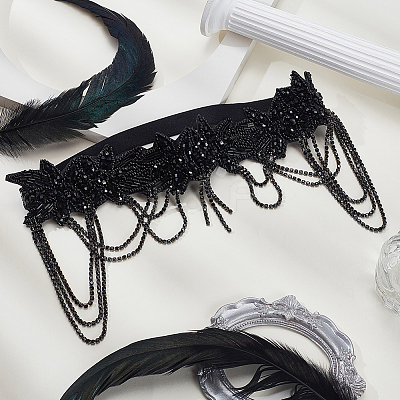 Cloth Rhinestone Elastic Headbands DIY-WH0899-21-1