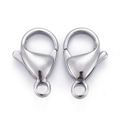 Tarnish Resistant 304 Stainless Steel Lobster Claw Clasps STAS-AB15-1