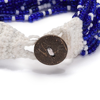 Bohemia Style Glass Beaded Multi-strand Bracelets for Women BJEW-G720-01D-1