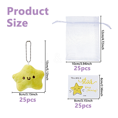 25Pcs Cute Star Shaped Doll Pendant Decorations HJEW-DC0001-29-1