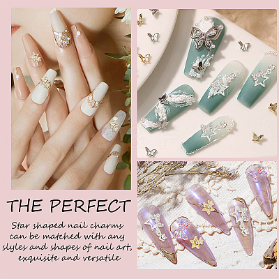 36Pcs 2 Style Star Alloy Rhinestone Cabochons MRMJ-OC0003-36-1