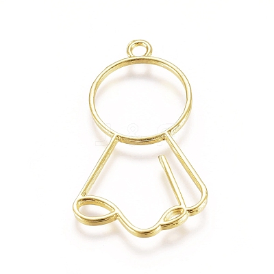 Zinc Alloy Open Back Bezel Pendants PALLOY-E564-61G-1