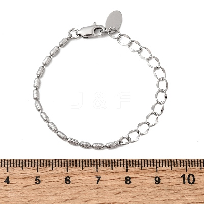 Brass Column Link Chain Bracelet Making AJEW-B189-01P-1