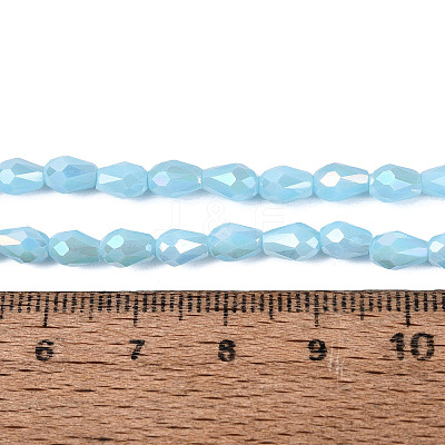 Opaque Solid Color Electroplate Glass Beads Strands EGLA-N013-P4mm-B12-1