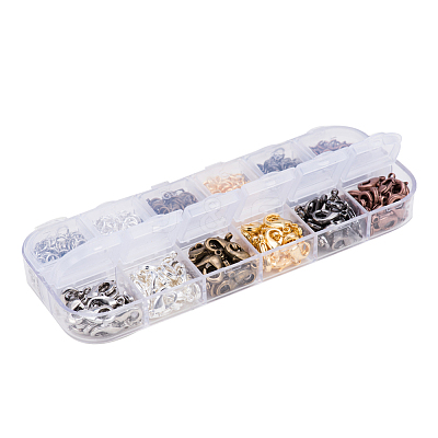 6 Colors Lobster Claw Clasps and 6 Colors Open Jump Rings Brass for Jewelry Making KK-PH0014-01-1