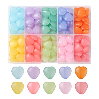 150Pcs 10 Style Transparent Acrylic Beads TACR-YW0001-55-1