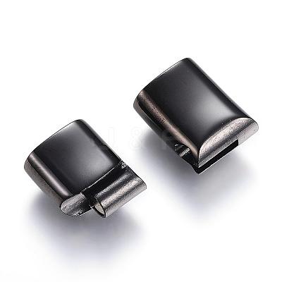 304 Stainless Steel Magnetic Clasps with Glue-in Ends STAS-D159-28B-1