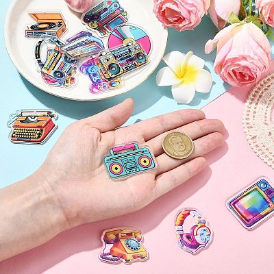 26Pcs 13 Styles Opaque Acrylic Pendants OACR-CJ0002-15-1