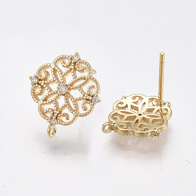 Brass Stud Earring Findings X-KK-T038-491D-1