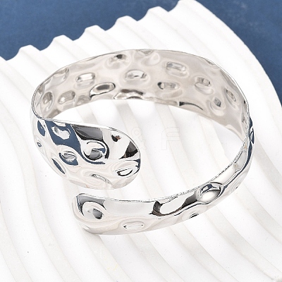 Snake Shape Hammered Iron Cuff Bangle & Ring SJEW-G085-01P-1