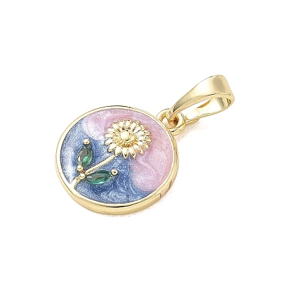 Brass Enamel Pendants KK-CBA3F25-10G-02-1
