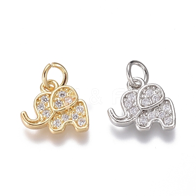 Brass Micro Pave Cubic Zirconia Pendants KK-G374-26-1