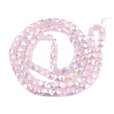 Electroplate Opaque Solid Color Glass Beads Strands X-EGLA-N002-42-01-1